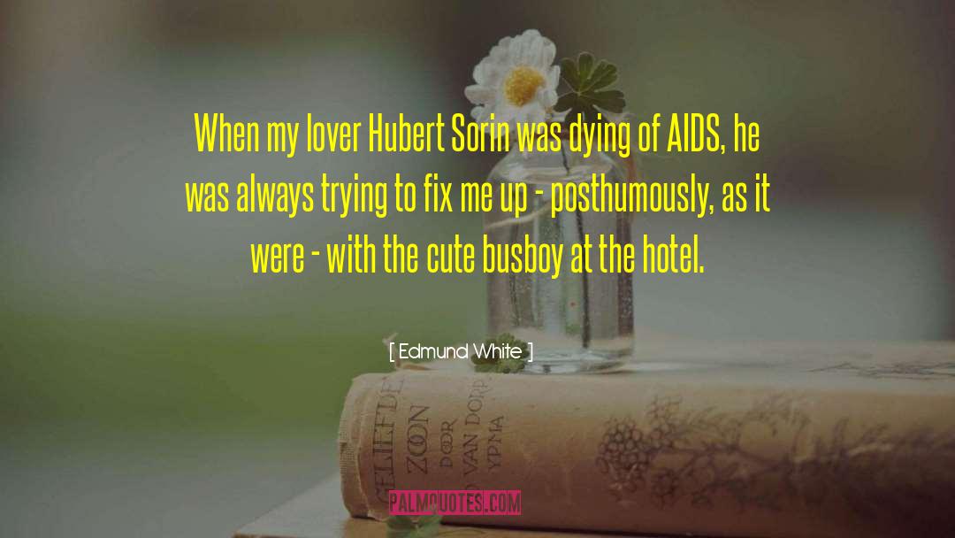 Edmund White Quotes: When my lover Hubert Sorin