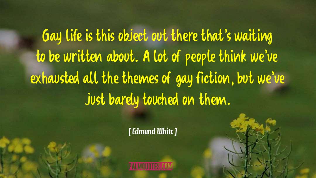 Edmund White Quotes: Gay life is this object