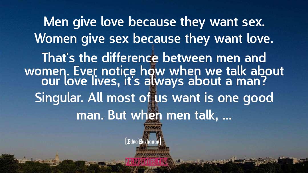 Edna Buchanan Quotes: Men give love because they