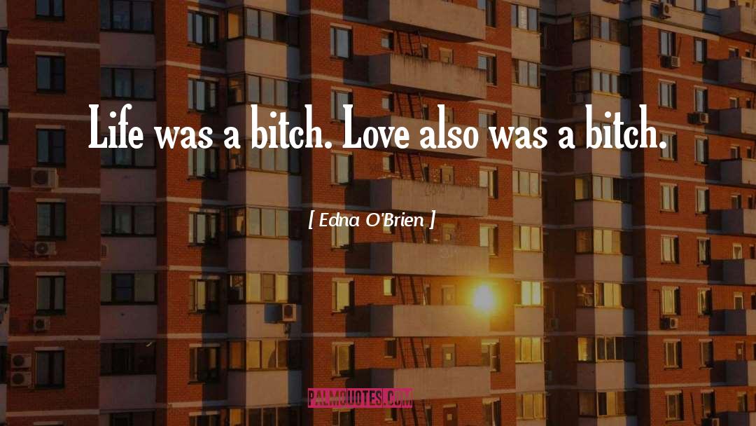 Edna O'Brien Quotes: Life was a bitch. Love