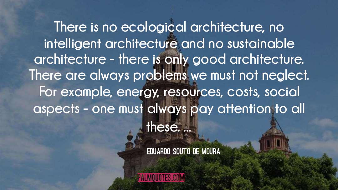 Eduardo Souto De Moura Quotes: There is no ecological architecture,