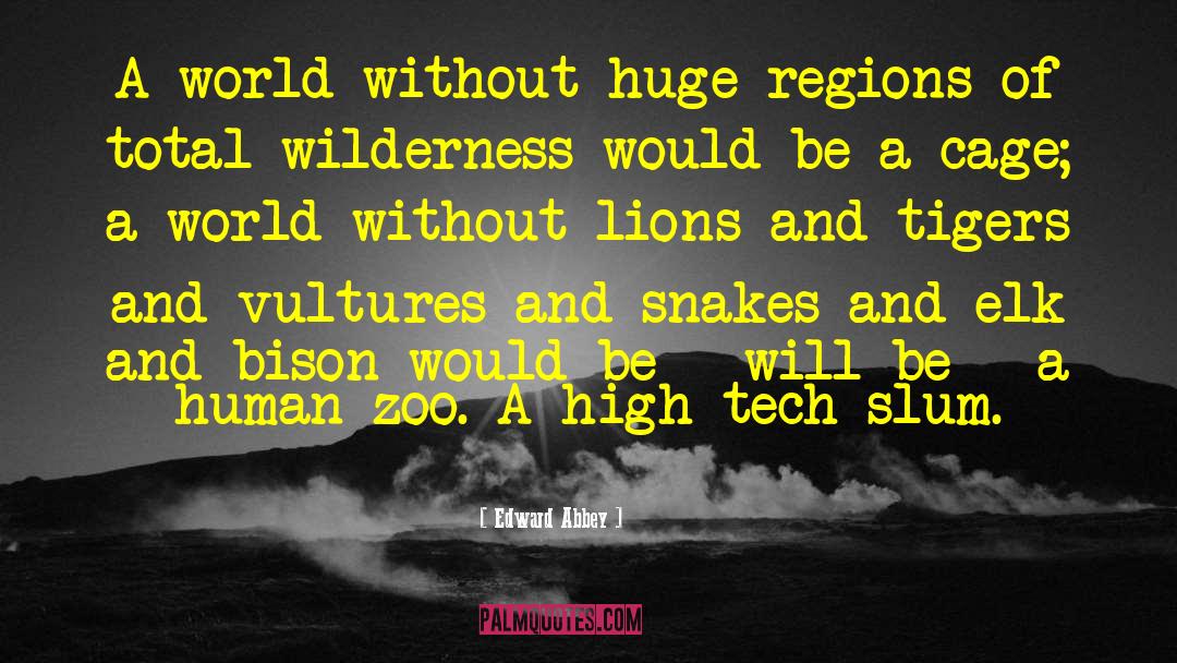 Edward Abbey Quotes: A world without huge regions