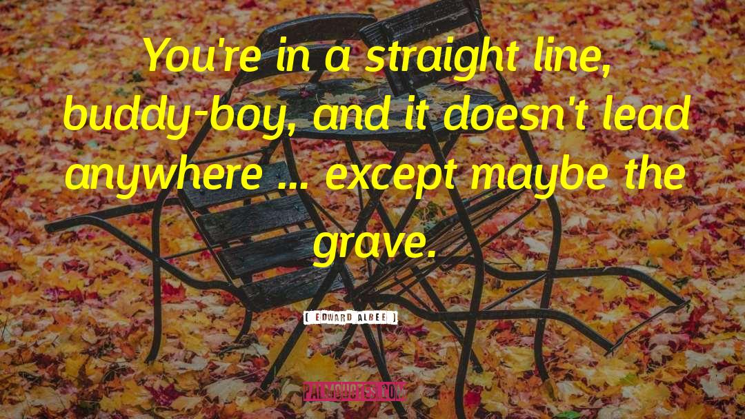 Edward Albee Quotes: You're in a straight line,