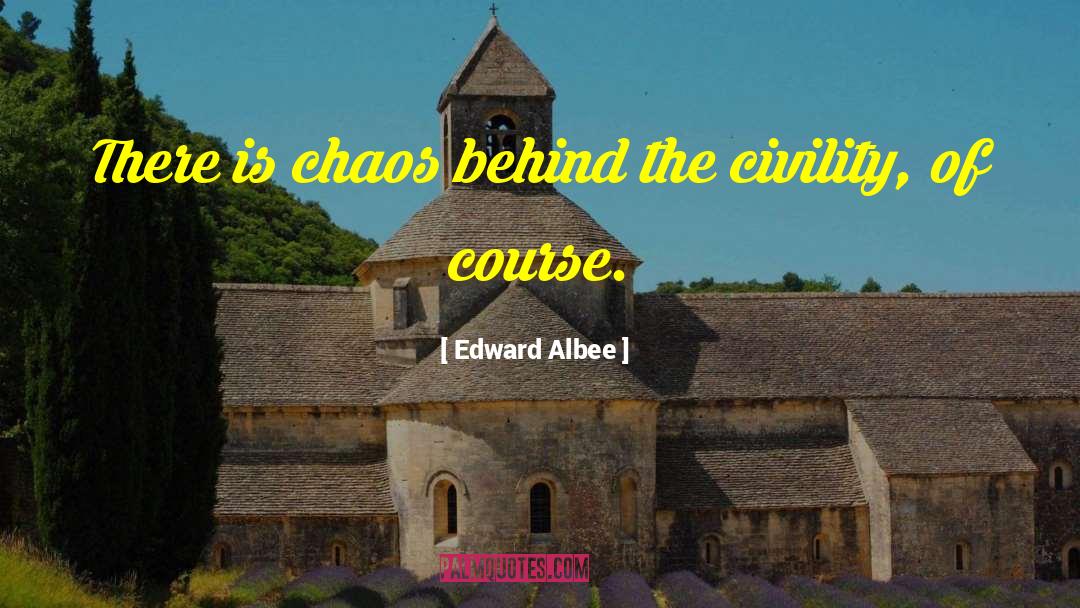 Edward Albee Quotes: There is chaos behind the