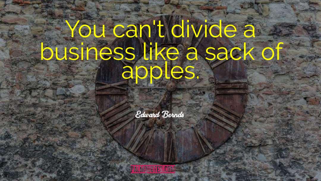 Edward Bernds Quotes: You can't divide a business