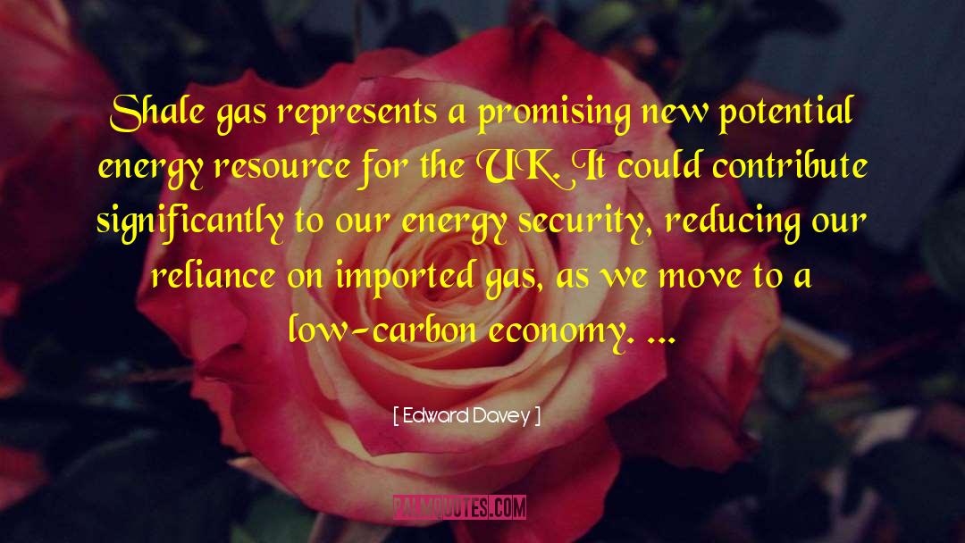 Edward Davey Quotes: Shale gas represents a promising