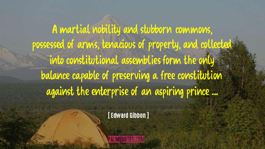 Edward Gibbon Quotes: A martial nobility and stubborn