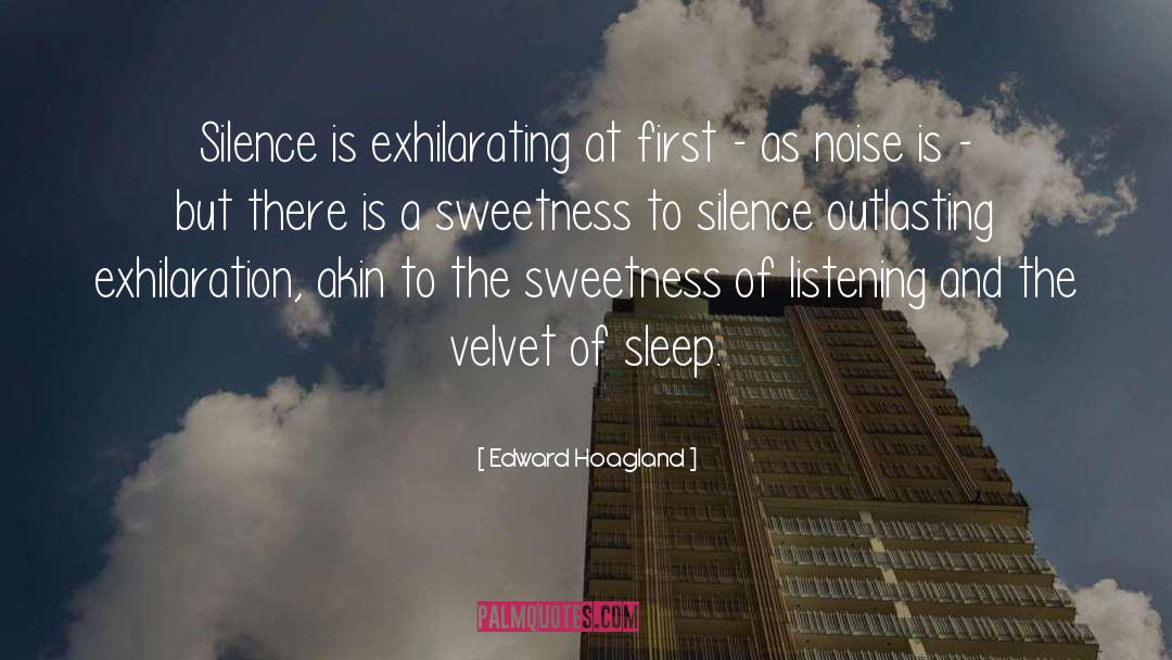 Edward Hoagland Quotes: Silence is exhilarating at first