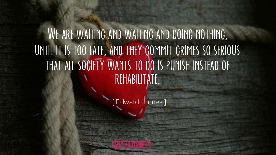 Edward Humes Quotes: We are waiting and waiting