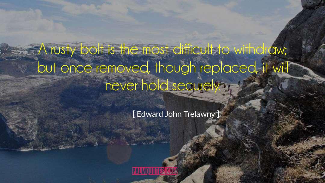 Edward John Trelawny Quotes: A rusty bolt is the