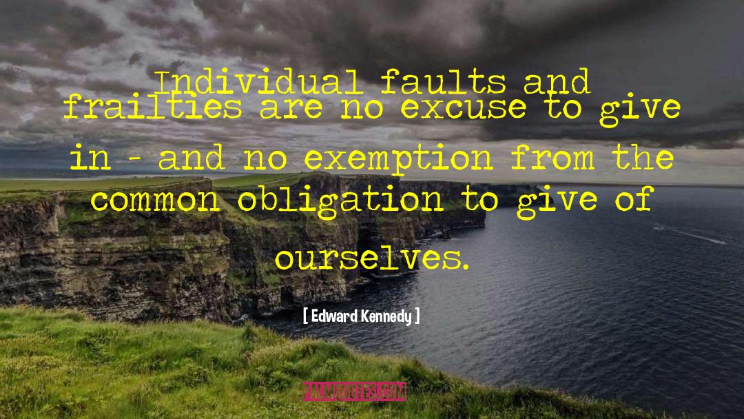 Edward Kennedy Quotes: Individual faults and frailties are