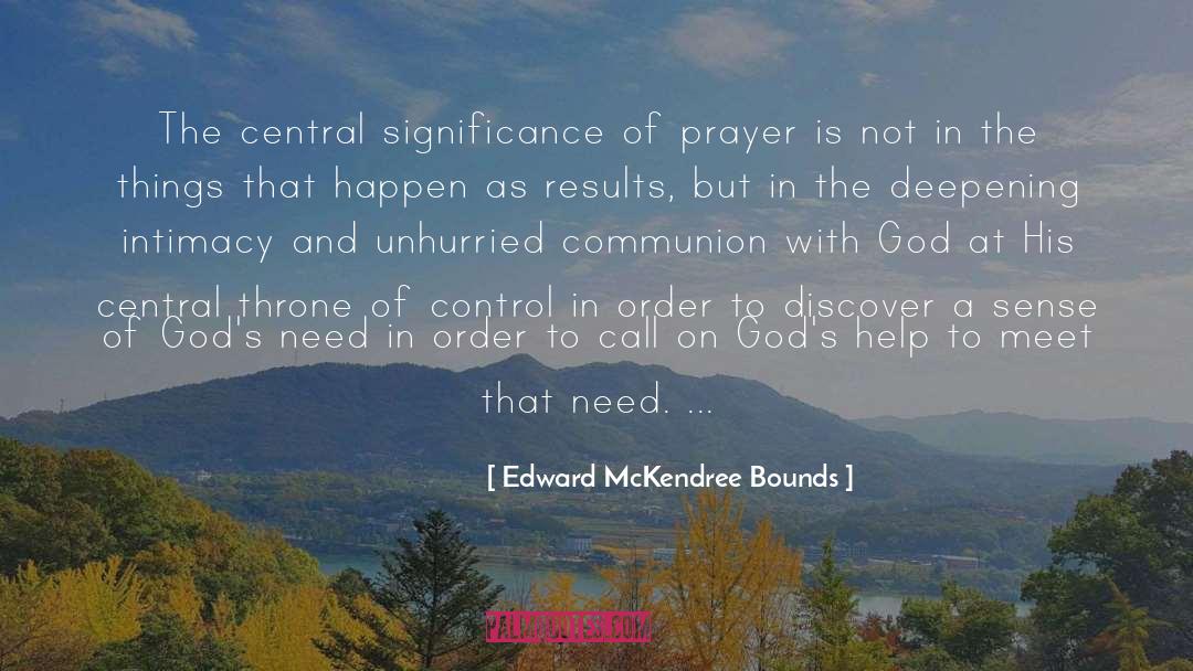 Edward McKendree Bounds Quotes: The central significance of prayer