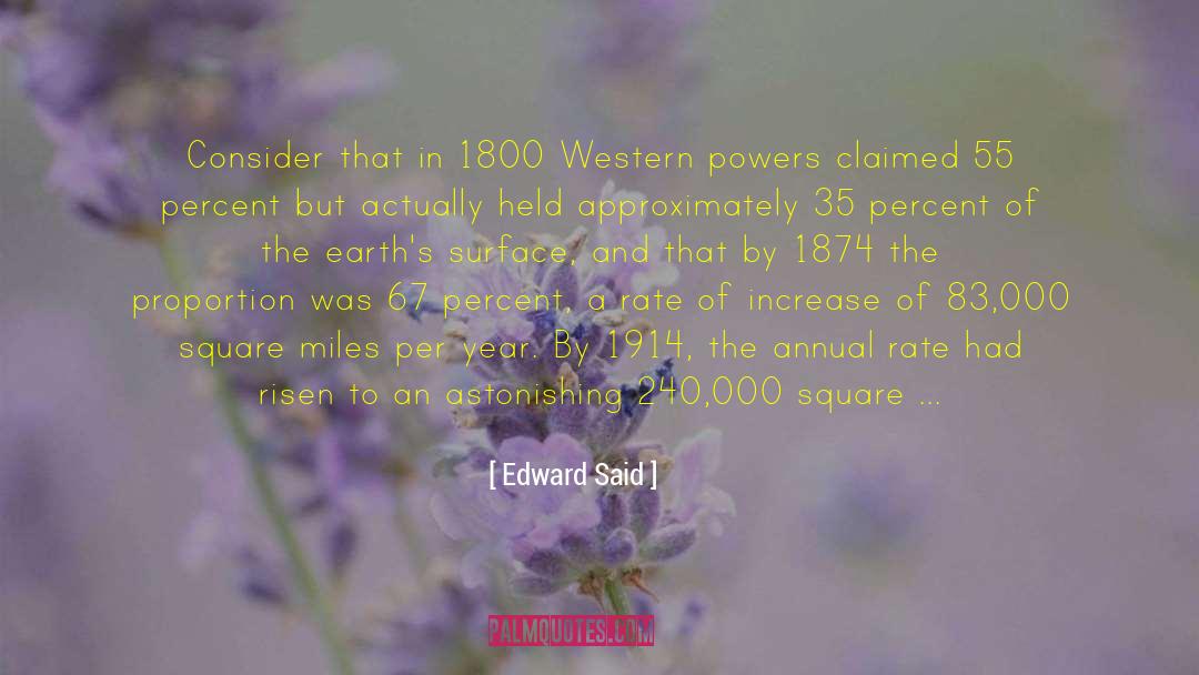 Edward Said Quotes: Consider that in 1800 Western