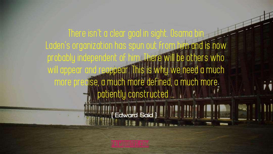 Edward Said Quotes: There isn't a clear goal