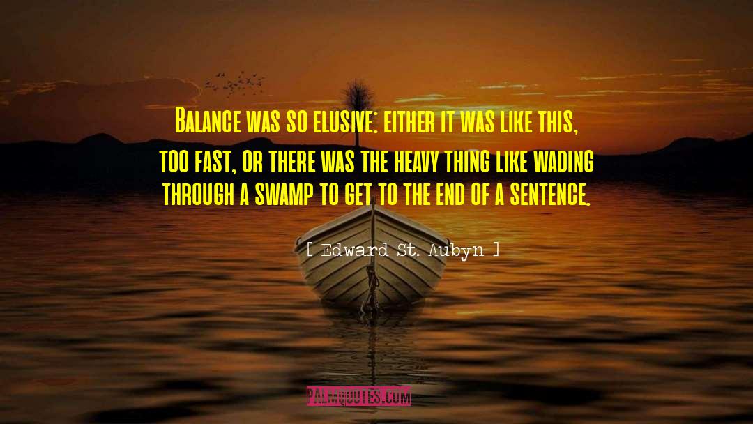 Edward St. Aubyn Quotes: Balance was so elusive: either