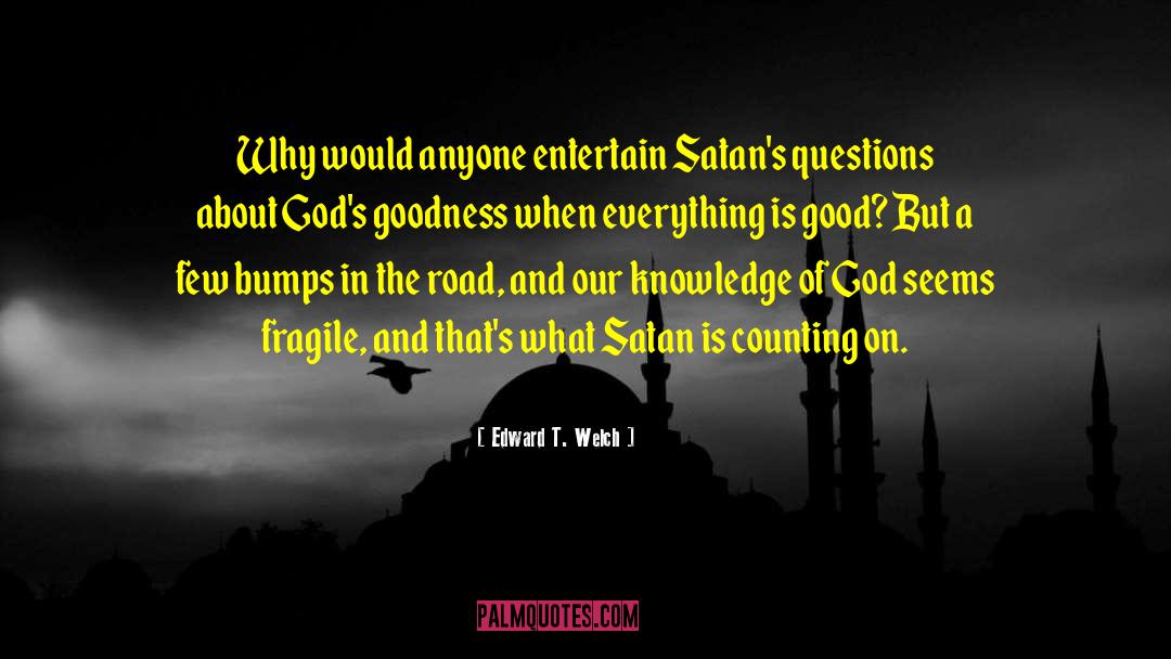 Edward T. Welch Quotes: Why would anyone entertain Satan's