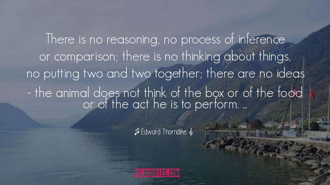 Edward Thorndike Quotes: There is no reasoning, no