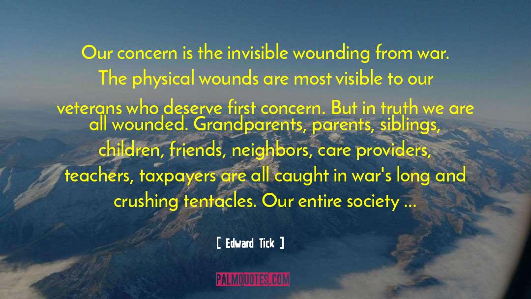 Edward Tick Quotes: Our concern is the invisible