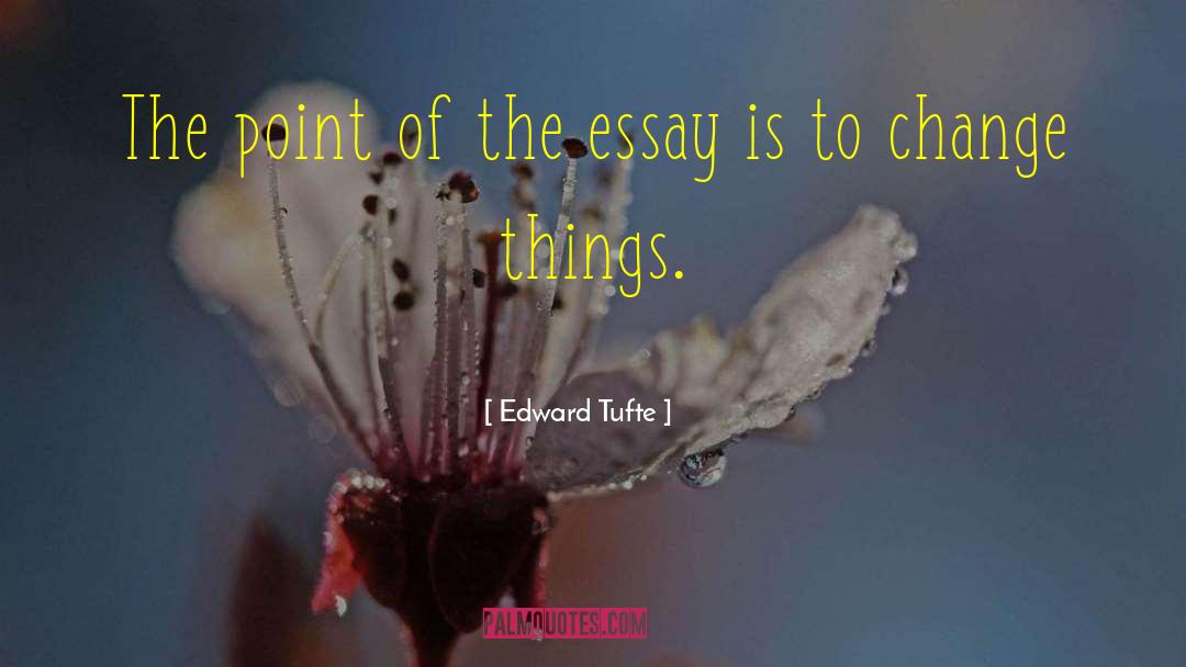 Edward Tufte Quotes: The point of the essay