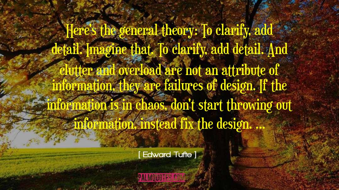 Edward Tufte Quotes: Here's the general theory: To