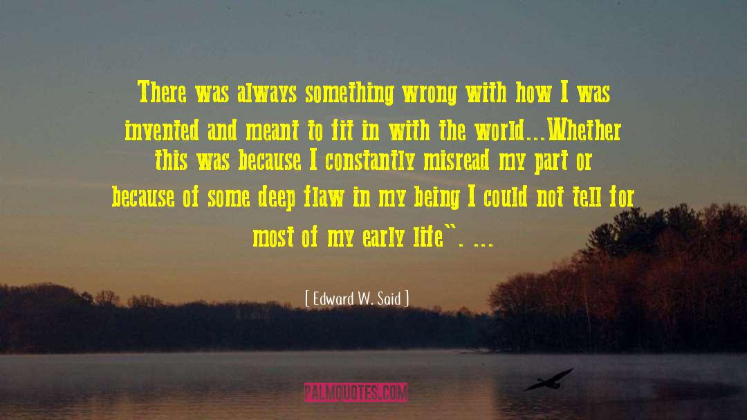 Edward W. Said Quotes: There was always something wrong