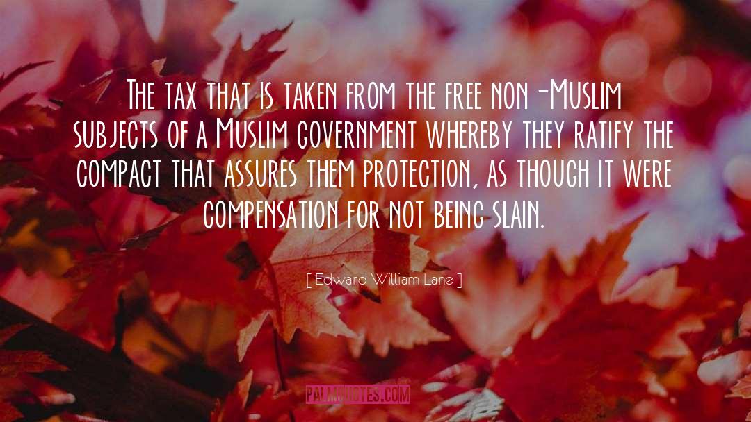Edward William Lane Quotes: The tax that is taken