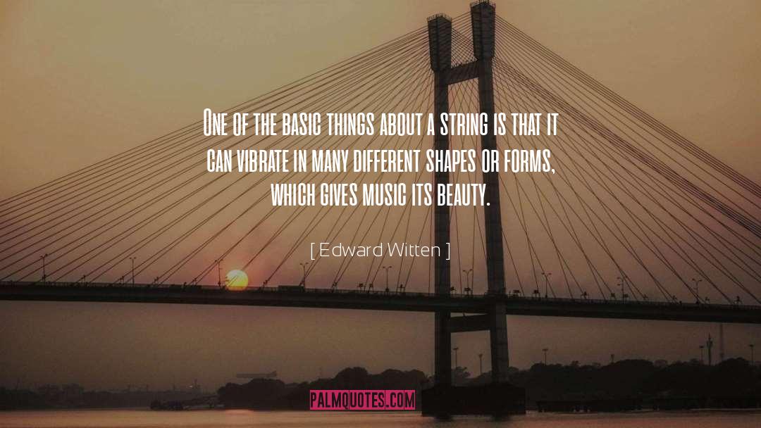 Edward Witten Quotes: One of the basic things