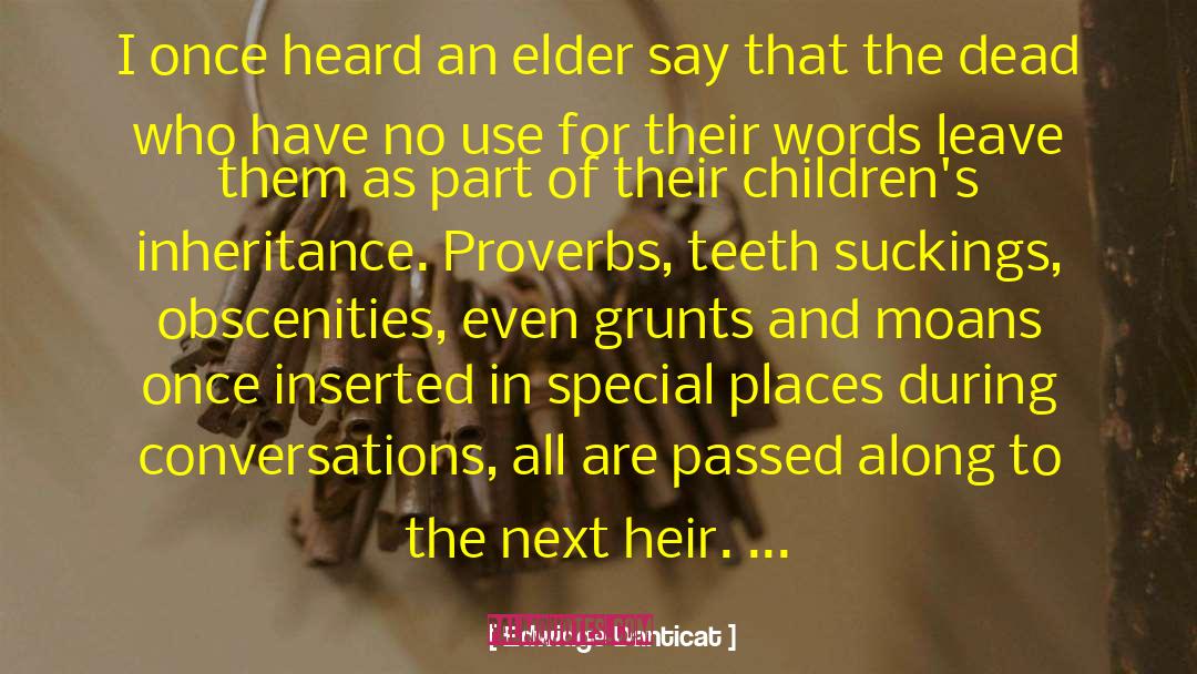 Edwidge Danticat Quotes: I once heard an elder