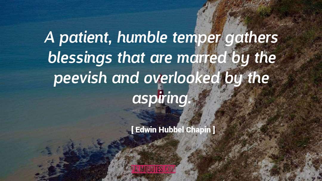 Edwin Hubbel Chapin Quotes: A patient, humble temper gathers