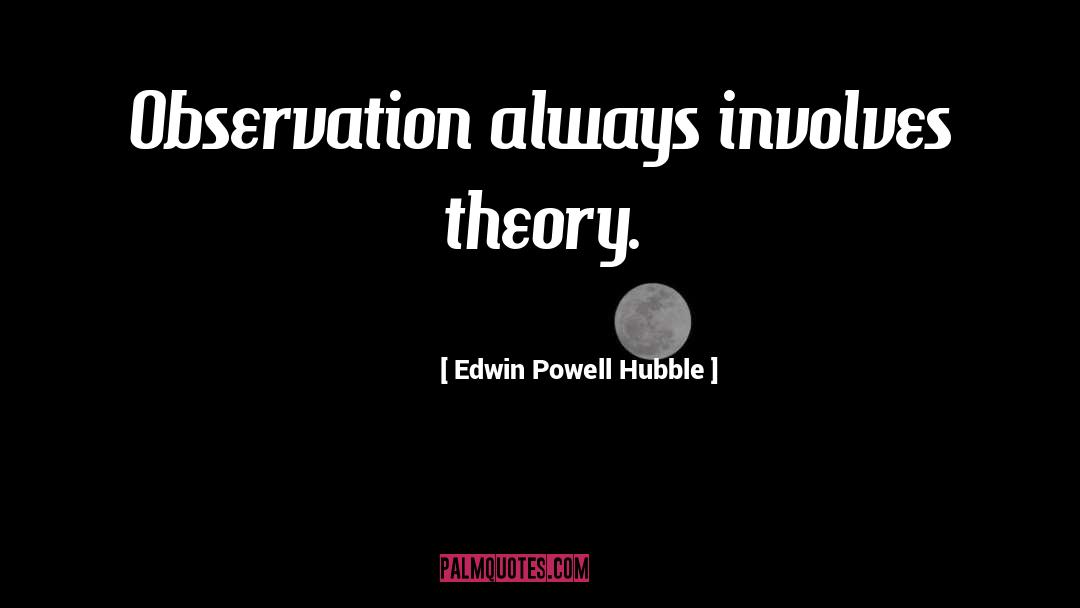 Edwin Powell Hubble Quotes: Observation always involves theory.