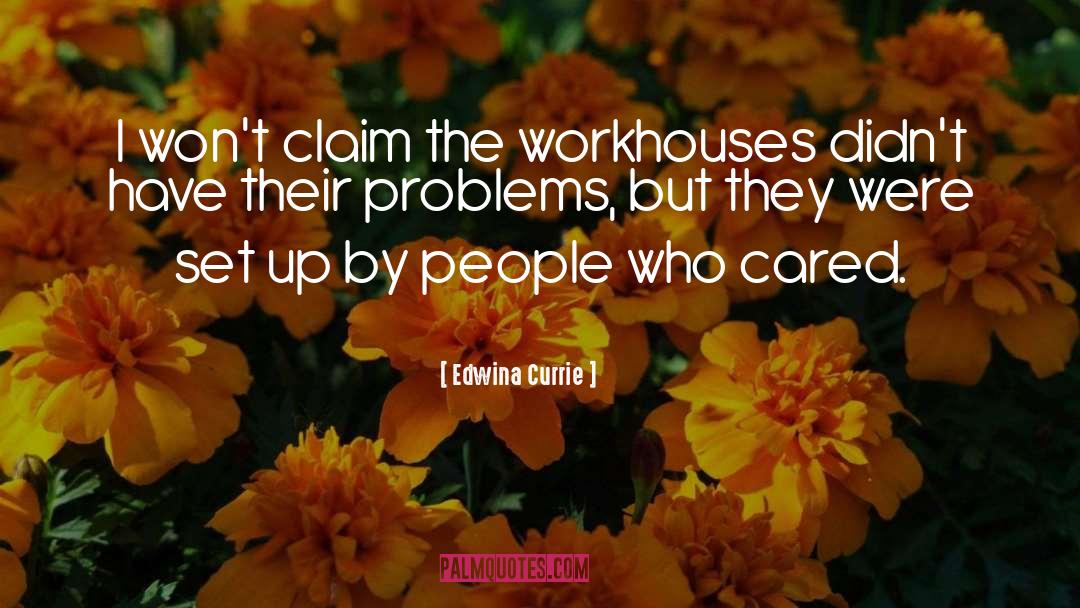 Edwina Currie Quotes: I won't claim the workhouses