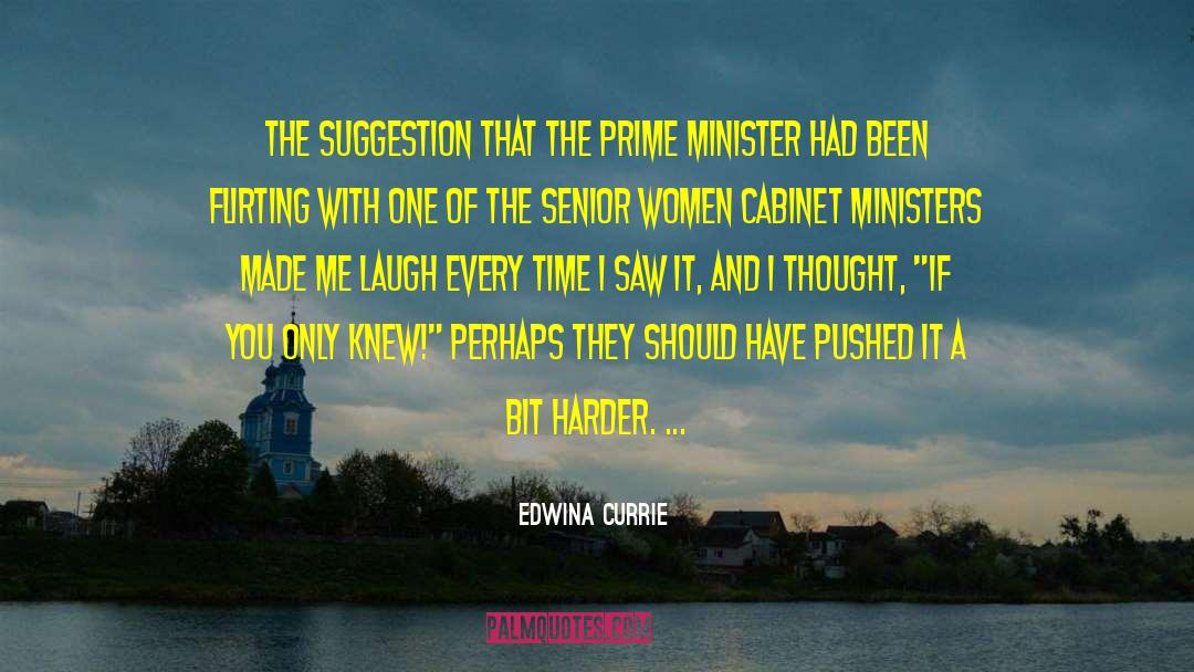 Edwina Currie Quotes: The suggestion that the prime