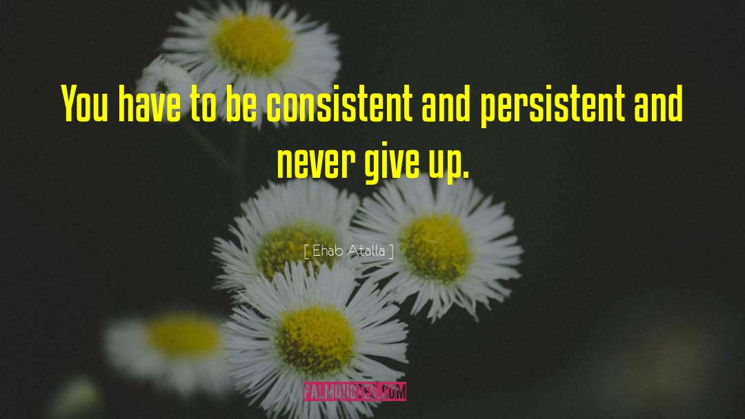 Ehab Atalla Quotes: You have to be consistent