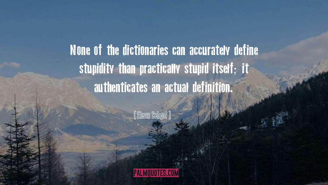 Ehsan Sehgal Quotes: None of the dictionaries can