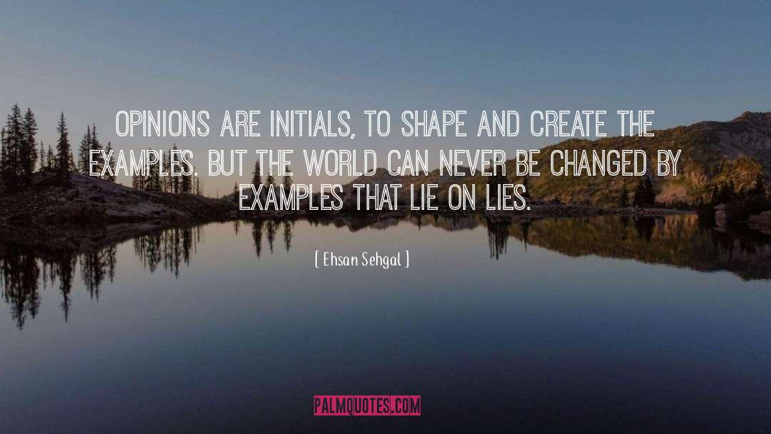 Ehsan Sehgal Quotes: Opinions are initials, to shape