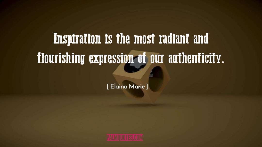 Elaina Marie Quotes: Inspiration is the most radiant