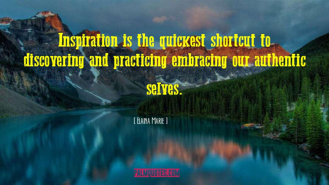Elaina Marie Quotes: Inspiration is the quickest shortcut