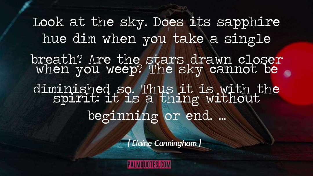 Elaine Cunningham Quotes: Look at the sky. Does