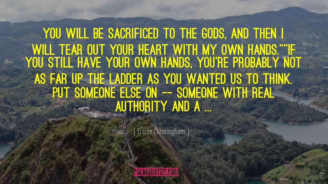 Elaine Cunningham Quotes: You will be sacrificed to