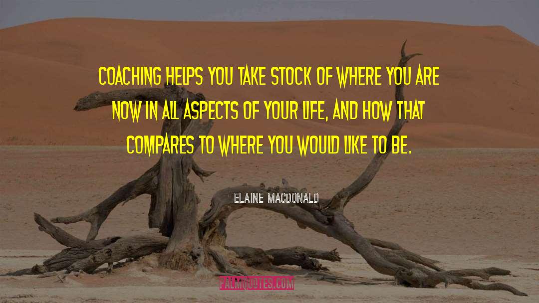 Elaine MacDonald Quotes: Coaching helps you take stock