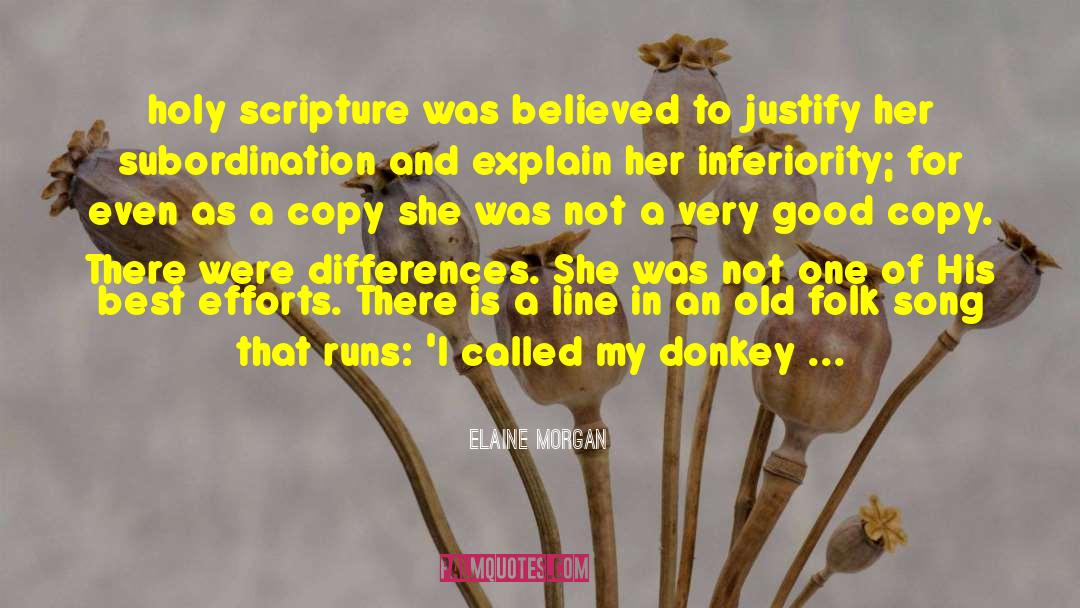 Elaine Morgan Quotes: holy scripture was believed to