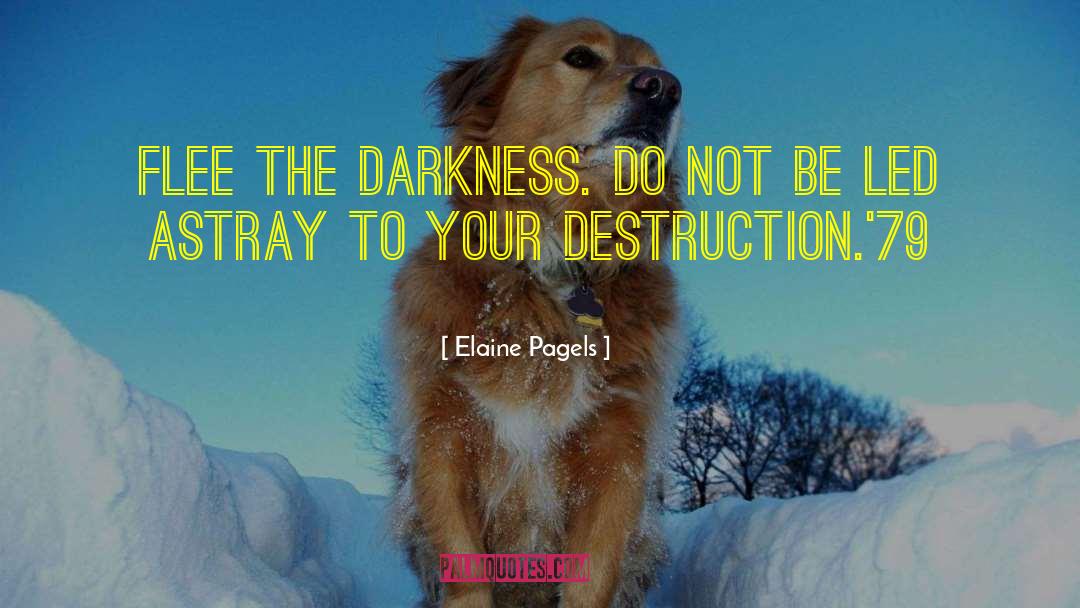 Elaine Pagels Quotes: Flee the darkness. Do not