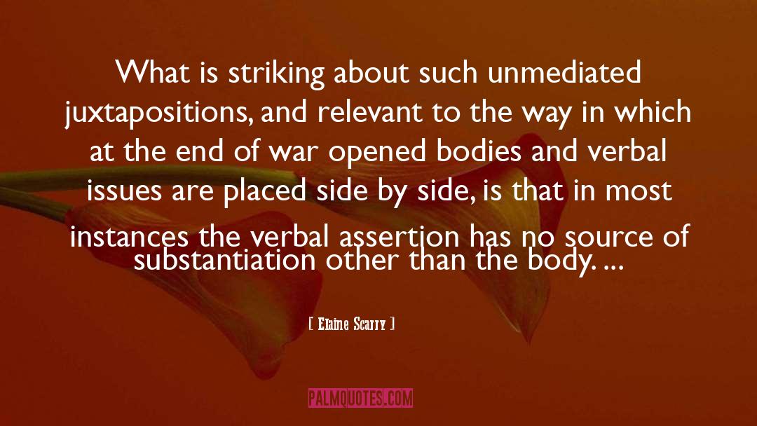 Elaine Scarry Quotes: What is striking about such