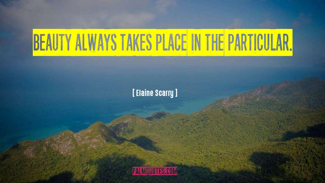 Elaine Scarry Quotes: Beauty always takes place in