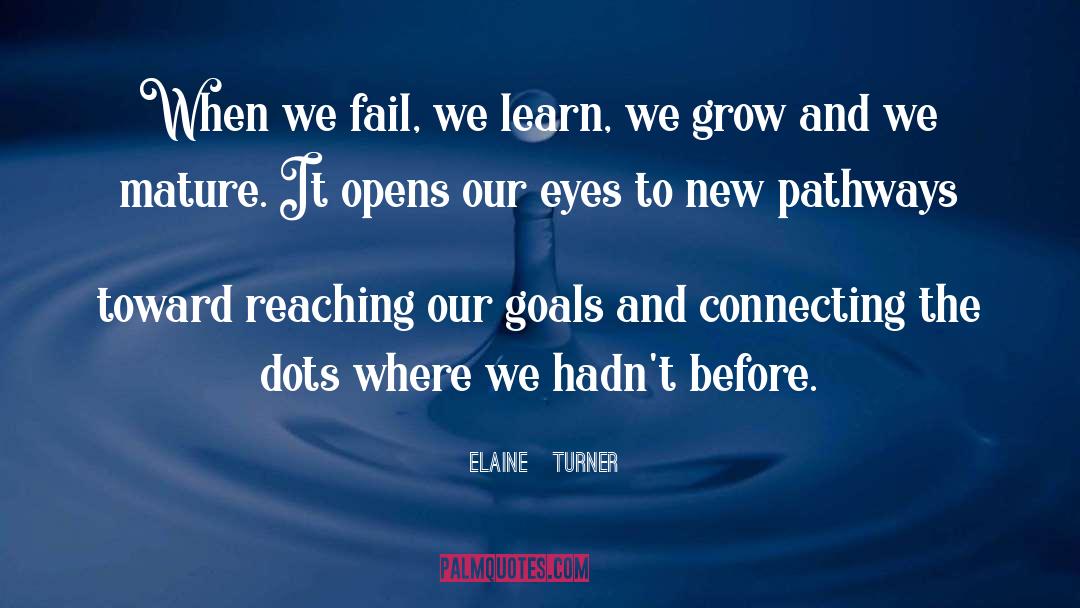 Elaine   Turner Quotes: When we fail, we learn,