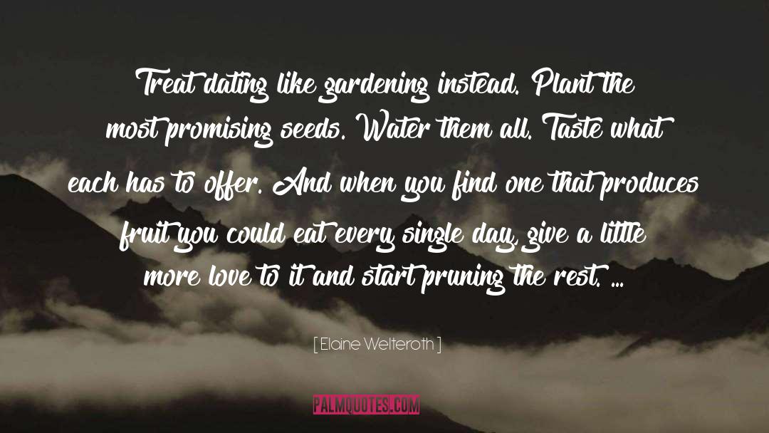 Elaine Welteroth Quotes: Treat dating like gardening instead.