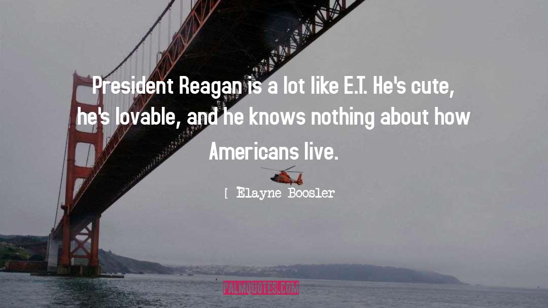 Elayne Boosler Quotes: President Reagan is a lot