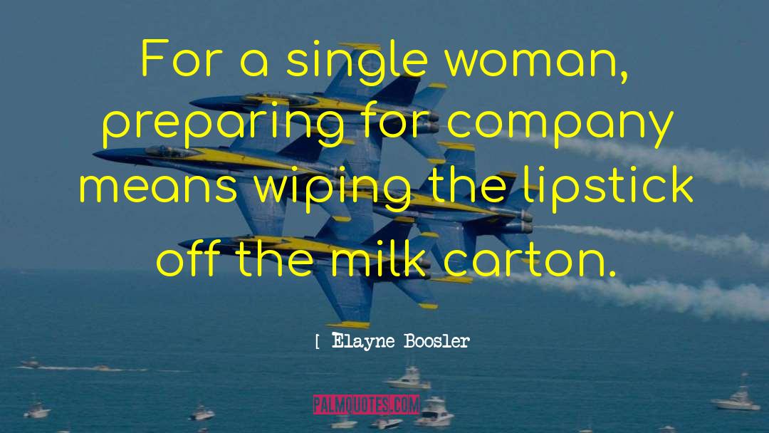 Elayne Boosler Quotes: For a single woman, preparing