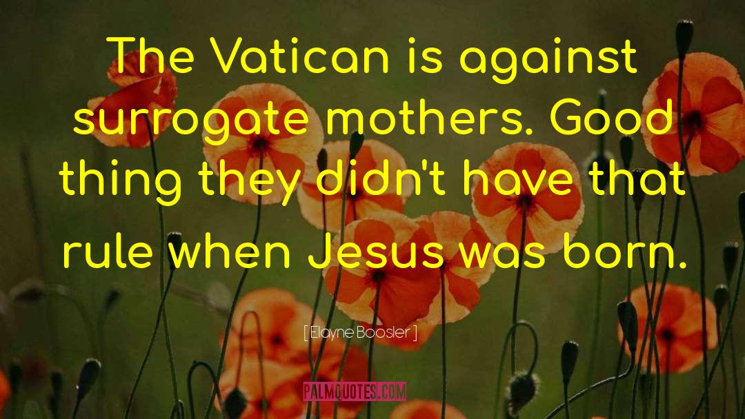 Elayne Boosler Quotes: The Vatican is against surrogate