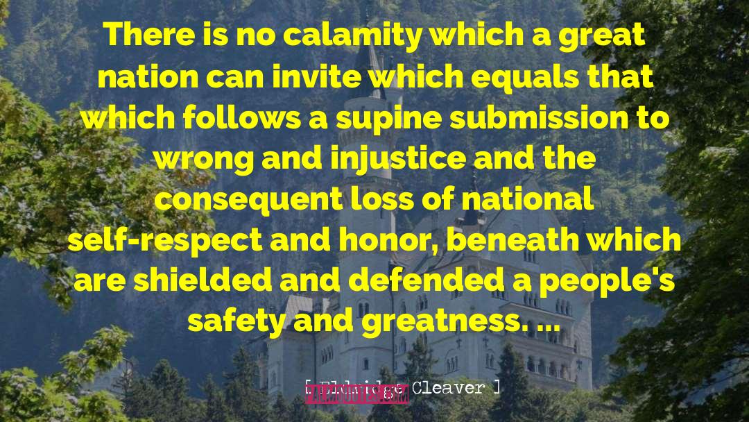 Eldridge Cleaver Quotes: There is no calamity which